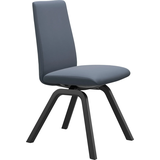 Polsterstuhl STRESSLESS "Laurel", blau (sparrow blau paloma, schwarz), B:49cm H:92cm T:59cm, Leder PALOMA: PALOMA ist ein durchgefärbtes Semianilin-Möbelleder mit natürlicher Narbung., Stühle, Polsterstuhl, Low Back, Größe M, mit schräggestellten Beinen in Schwarz