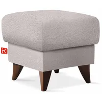 KONSIMO® Fußhocker Sitzhocker mit Stauraum GUSTAVO, hergestellt in der EU, handgefertigt, braun Füße, Polsterhocker, Elegant grau