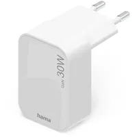 Hama Schnellladegerät GaN 30W 2X USB-C faltbar Weiß