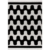 mazovia Teppich Zweiseitiger Schwarz-weiß Modern Abstrakt, Geometrisch - Wohnzimmer, Schlafzimmer, Esszimmer, Büro - Kurzflor Rechteckig, Oeko-Tex® Zertifikat Weich - 120 x 170 cm,