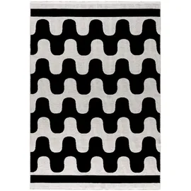 mazovia Teppich Zweiseitiger Schwarz-weiß Modern Abstrakt, Geometrisch - Wohnzimmer, Schlafzimmer, Esszimmer, Büro - Kurzflor Rechteckig, Oeko-Tex® Zertifikat Weich - 120 x 170 cm,