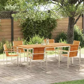 vidaXL Garten Essgruppe 7 pcs Massivholz Teak vidaXL