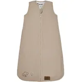 Sterntaler Schlafsack 110 cm Bauernhof - Kinder und Baby Schlafsack unwattiert aus Musselin mit 2-Wege-Reißverschluss und seitlicher Kabelöffnung, mit Feinfrottee Futter, TOG 1,0 - beige