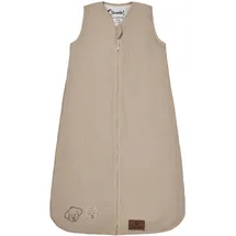 Sterntaler Schlafsack 110 cm Bauernhof - Kinder und Baby Schlafsack unwattiert aus Musselin mit 2-Wege-Reißverschluss und seitlicher Kabelöffnung, mit Feinfrottee Futter, TOG 1,0 - beige