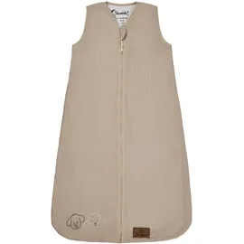Sterntaler Schlafsack 110 cm Bauernhof - Kinder und Baby Schlafsack unwattiert aus Musselin mit 2-Wege-Reißverschluss und seitlicher Kabelöffnung, mit Feinfrottee Futter, TOG 1,0 - beige