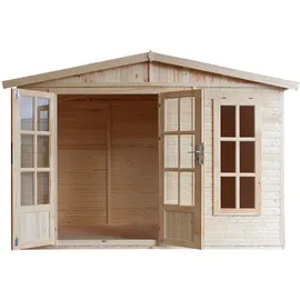 TIMBELA Gartenhaus 3,32 x 1,99 m Grau