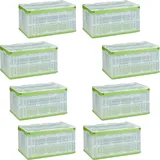 Relaxdays 8 x Transparente Transportbox mit Deckel