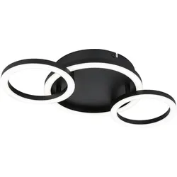LED-Deckenleuchte Numim O Schwarz max. 24 Watt Deckenlampe