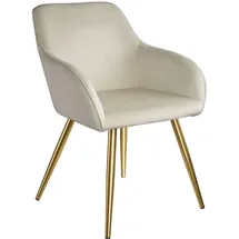 Tectake Esszimmerstuhl Marilyn gepolstert creme/gold