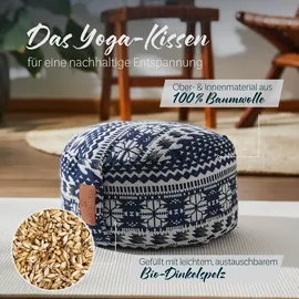 #DoYourYoga Yoga-Kissen Vishnu - gefüllt mit Bio-Dinkelspelz - Rund 30 x 15 cm - Style 1