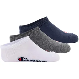 Champion Kinder Socken, 3er Pack", - Sneaker Socken, Logo, einfarbig Blau/Weiß/Grau 27-30,
