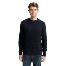 Tom Tailor Regular Fit Strickpullover aus Baumwoll-Mix, Marine, XL