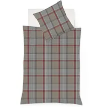 FLEURESSE Lech 4385 Kariert Beige/Rot 155 x 220 cm + 2 x 80 x 80 cm