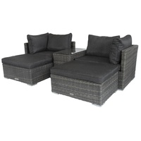 bellavista - Home & Garden® Bellavista "Samoa" Gartenlounge Set, grau, Polyrattan, für 4 Personen - Grau