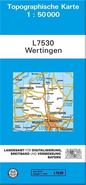 Topographische Karte Bayern Wertingen - Breitband und Vermessung  Bayern Landesamt für Digitalisierung  Karte (im Sinne von Landkarte)