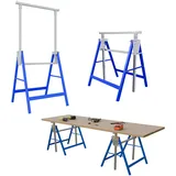 UISEBRT 2 Stück Gerüstbock Stützbock mit Sicherheitsverriegelung,Faltbar Teleskop-Arbeitsbock Set Stahlbau Tragkraft höhenverstellbar 80 bis 130 cm bis zu 150 kgfür einfache Lagerung und Transport,