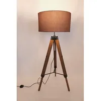 MaxxHome Stehlampe Elly - Stehleuchte Wohnzimmer - Leselampe - Stativ - Holz - 145 cm - E27 LED - 40W - Braun