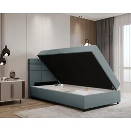 panda möbel Boxspringbett 120 x 200 cm Hellblau