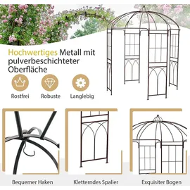 Costway Rosenbogen 211 x 211 x 256 cm Braun