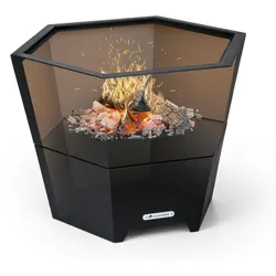Blumfeldt Hekla 2-in-1-Feuerschale mit Grillfunktion 60 cm Durchmesser wasser- und frostsichere Konstruktion Schwarz