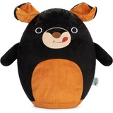 squishbrubies Benny der Hund - 35 cm Kuscheltier - Superweiches Plüsch Stofftier zum Kuscheln, Verschenken und Sammeln - Schwarz und Braun - Schwarz/Braun