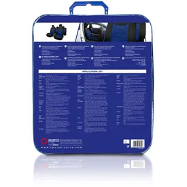 Sparco SPC1016AZ Sitzschonbezug vorne und hinten, Polyester, blau/schwarz