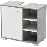 [en.casa] Waschbeckenunterschrank Narvik 56x60x31 cm, Betonoptik/Weiß