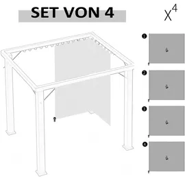 Outsunny 4 Seitenteile für 3x3 m Pavillon mit Haken 302 x 205 cm - hellgrau