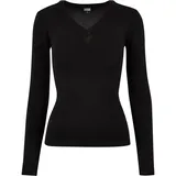 URBAN CLASSICS Knitted Pullover Mit V-ausschnitt Black XL