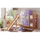 90 x 200 cm Buche massiv natur horse/lila
