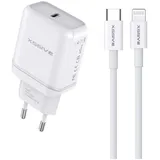 COFI 1453 Schnelladegerät 20W Ladegerät und USB Kabel Type-C zu iOS Geräte 3A