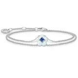 Thomas Sabo Armband Blume mit blauem Stein, A2093-496-1-L19V«, mit Glas-Keramik Stein,