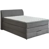 SUN GARDEN Boxspringbett KURT, 120 x 200 cm Grau - Webstoff - mit Bettkasten