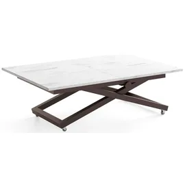 WFL GROUP Axen Weiß Marmor 120-160 x 80 x 38-75 cm