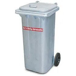 BRB 120 Liter Mülltonne, Stahl verzinkt, HxBxT 920x460x568 mm, öldicht verschweißt