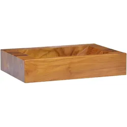 Waschbecken Massivholz Teak 50x35x10 cm