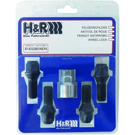 H&R Felgenschloss-Set M14x1,50x28mm Kegelbund Schwarz