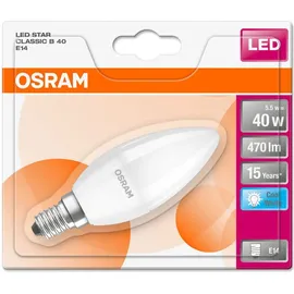 Osram LED Leuchtmittel Classic B LED-Lampe Weiß 4000 K 4 W E14 matt, FS 840 neutralweiß 4000K