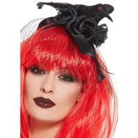 Gothic Haarschmuck Raben Haarband für Hexen - Krähe Haarreifen Rabe Kopfschmuck
