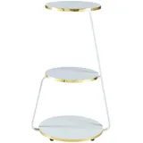 [en.casa] Beistelltisch Sipoo 74x46x37cm Weiß - Goldfarben