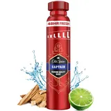 Old Spice Captain Deodorant Bodyspray für Männer, 250ml, 48H Frische, langanhaltender Duft in Parfümqualität, 0% Aluminiumsalze, keine Flecken auf Schwarz & Weiss