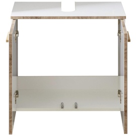Xora Waschbeckenunterschrank weiß Holz, 60x53x33 cm hängend, Badezimmer, Badezimmerschränke, Waschbeckenunterschränke