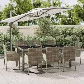 vidaXL Garten-Essgruppe 9-tlg. Grau