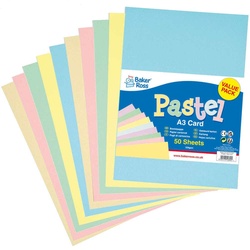 Pastell farbiger Tonkarton A3  (pro Set 50) Bastelbedarf Pappe & Papier