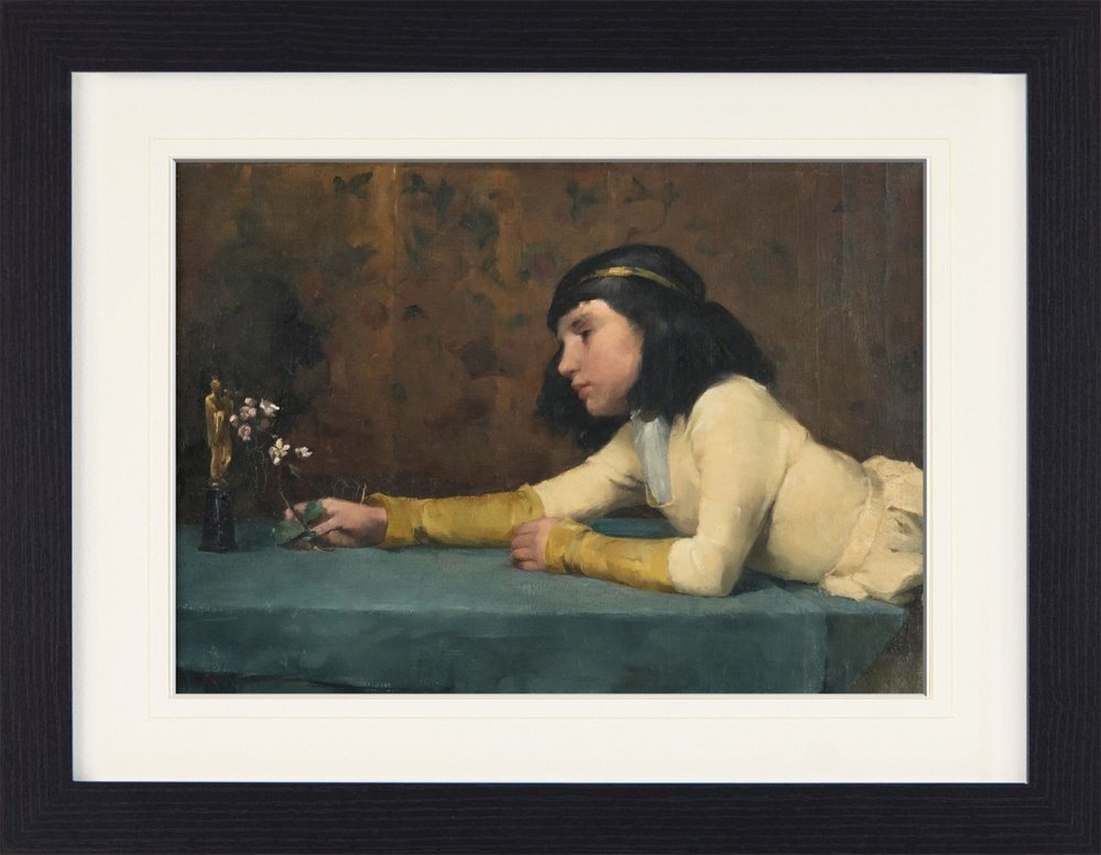 1art1 Bild mit Rahmen Helene Schjerfbeck - Mädchen Mit Madonna, 1881 40 cm x 30 cm