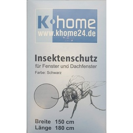 K-HOME Insektenschutz Fliegengitter für Dachfenster und Fenster mit Reißverschluss, 150 x 180 cm