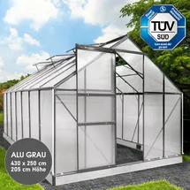 Brast Gewächshaus Aluminium Grau HKP 6 mm 10,83 m2