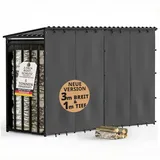 lawa living and lifestyle Kaminholzregal Metall 300 x 105 x 185 cm Außen schwarz