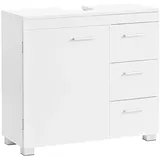 VASAGLE Waschbeckenunterschrank 70 x 64 cm Weiß