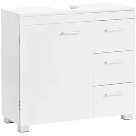 VASAGLE Waschbeckenunterschrank 70 x 64 cm Weiß